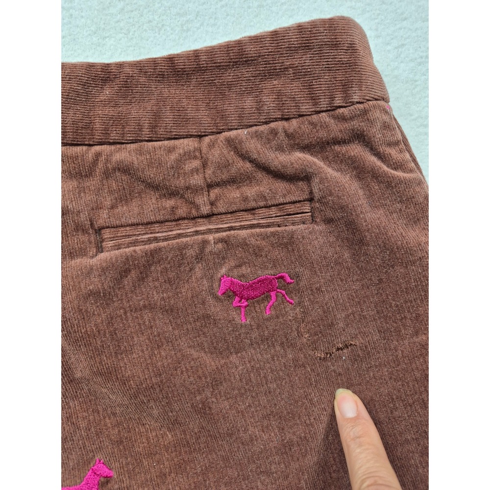 Lilly Pulitzer Brown Corduroy Horse Embroidered Pants Pink Equestrian Size 6 - Picture 11 of 15